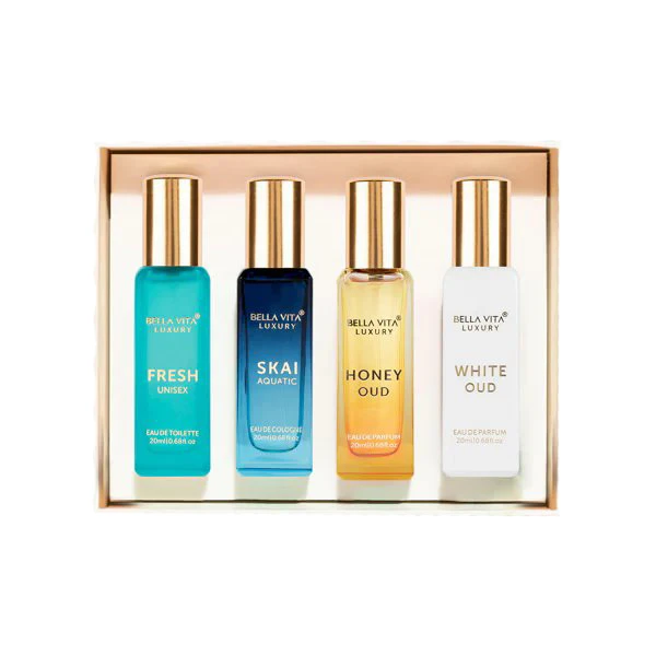 Bella Vita Luxury Unisex Perfume Gift Set for Men and Women – 4 x 20ml