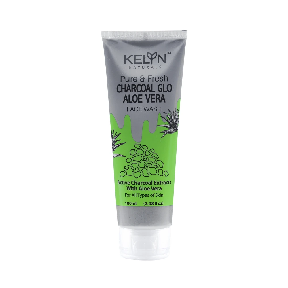 Kelyn Naturals Pure & Fresh Charcoal Glo Aloe Vera Facewash 100ml